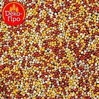 Посыпка шарики борд/зол/сер 1мм, 50г.