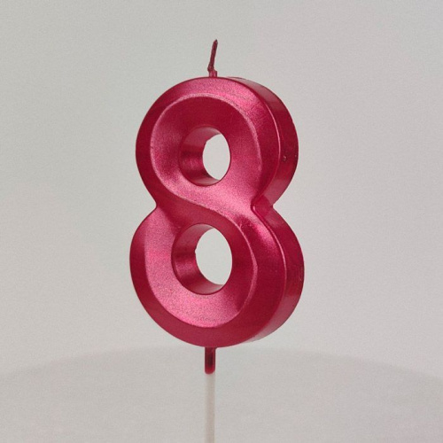 Свеча цифра "8", красная Свеча цифра "8", красная